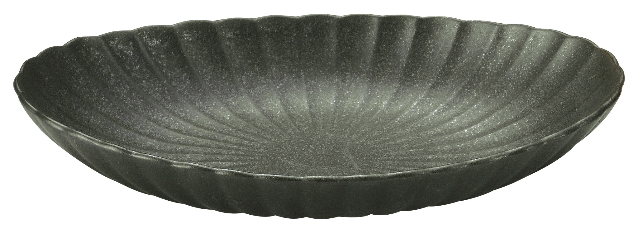 山万 かすみ　黒　楕円皿　大 1個（ご注文単位1個）【直送品】