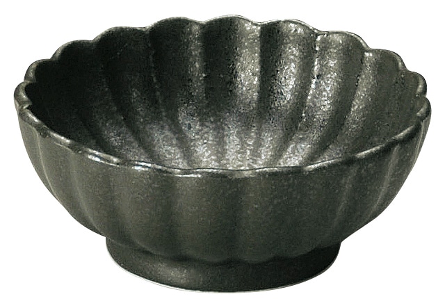 山万 かすみ　黒　7cm浅小鉢 1個（ご注文単位1個）【直送品】