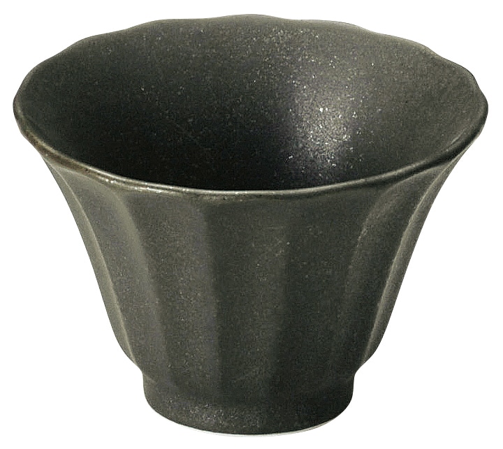 山万 かすみ　黒　8cm深小鉢 1個（ご注文単位1個）【直送品】