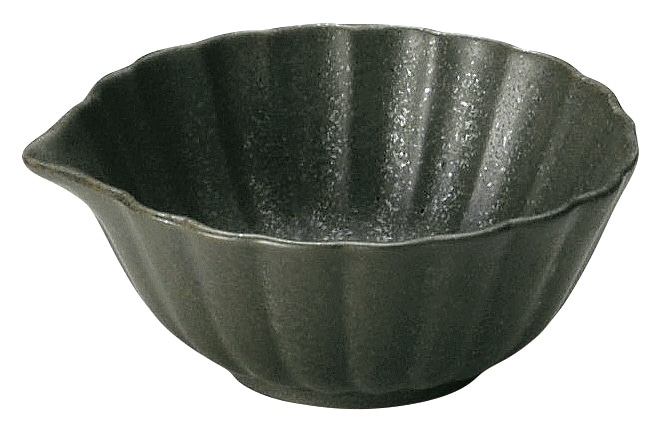 山万 かすみ　黒　7cm口付小鉢 1個（ご注文単位1個）【直送品】