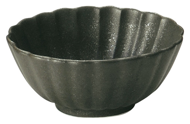 山万 かすみ　黒　7cm楕円小鉢 1個（ご注文単位1個）【直送品】