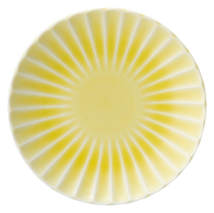 山万 かすみ　黄　12.5cm丸皿 1個（ご注文単位1個）【直送品】