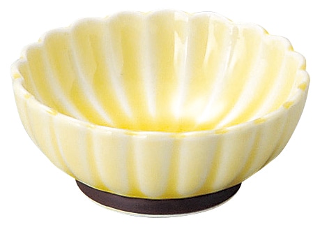 山万 かすみ　黄　7cm浅小鉢 1個（ご注文単位1個）【直送品】