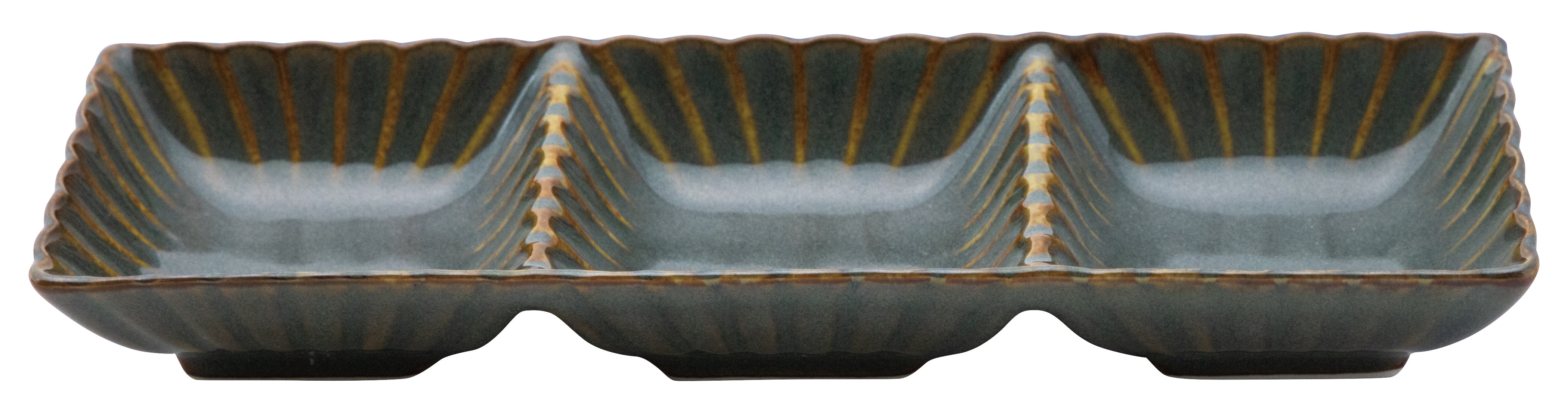 山万 かすみ 山藍 3連皿 1個(ご注文単位1個)【直送品】