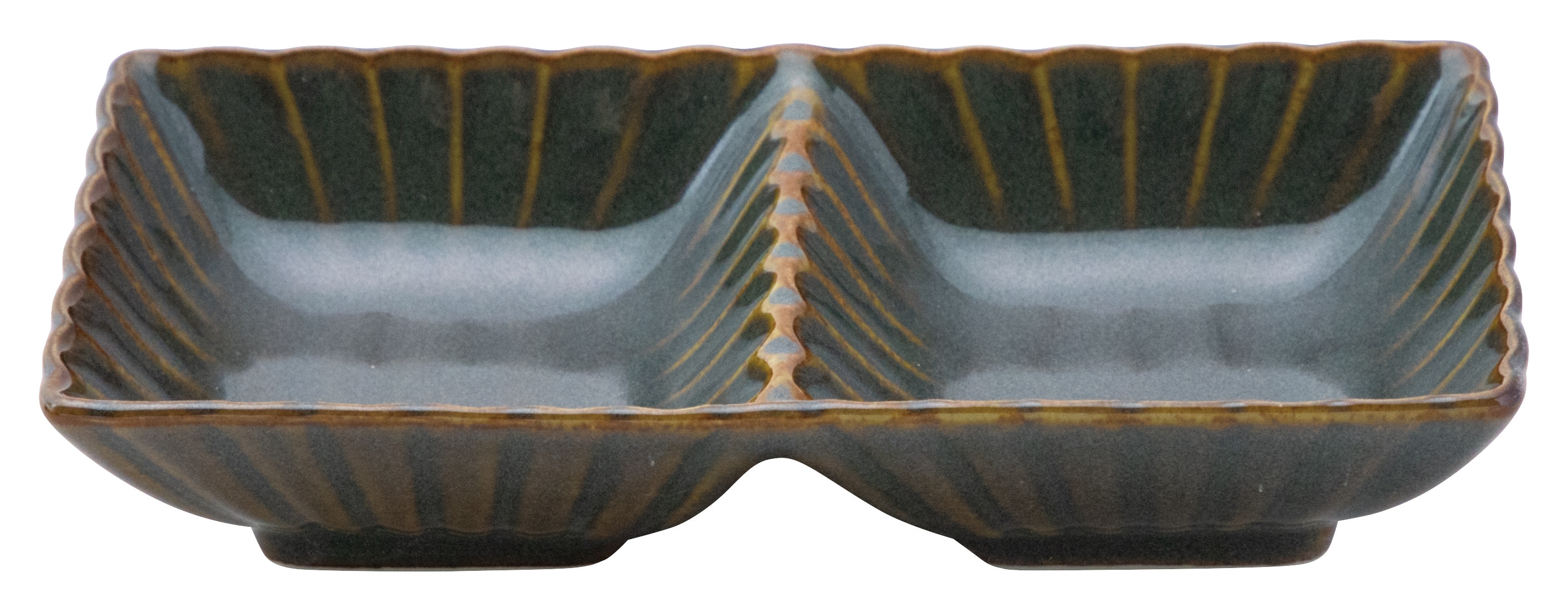 山万 かすみ 山藍 2連皿 1個(ご注文単位1個)【直送品】