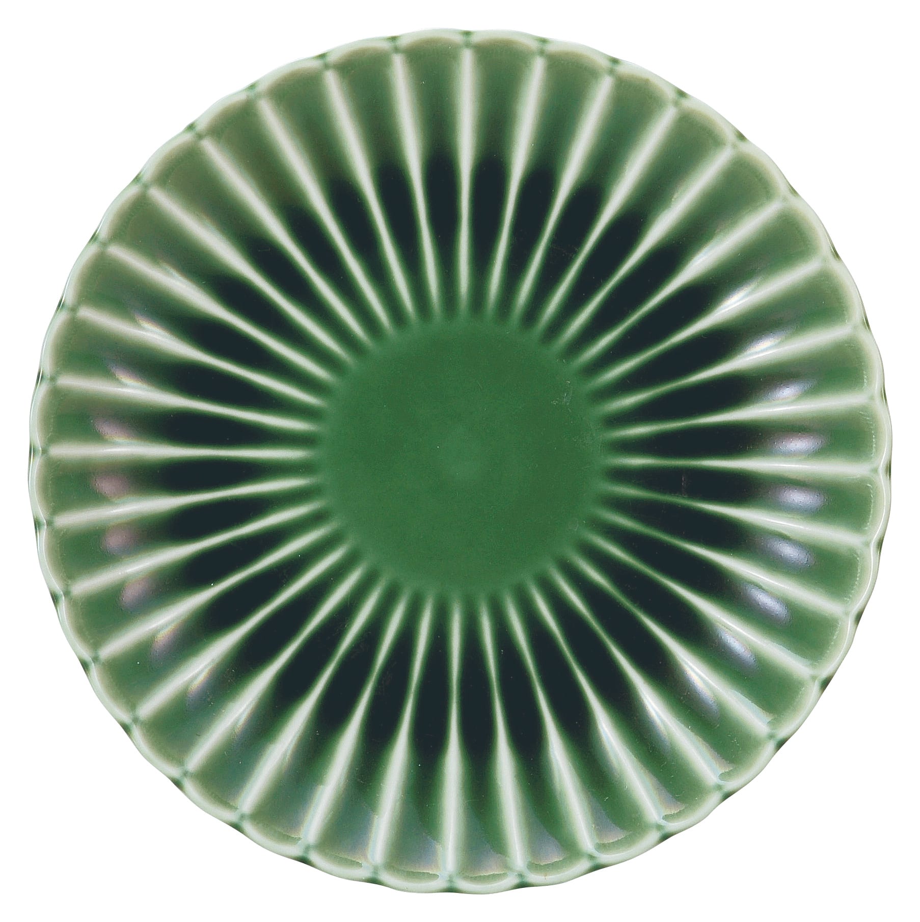 山万 かすみ 緑 24cm丸皿 1個(ご注文単位1個)【直送品】