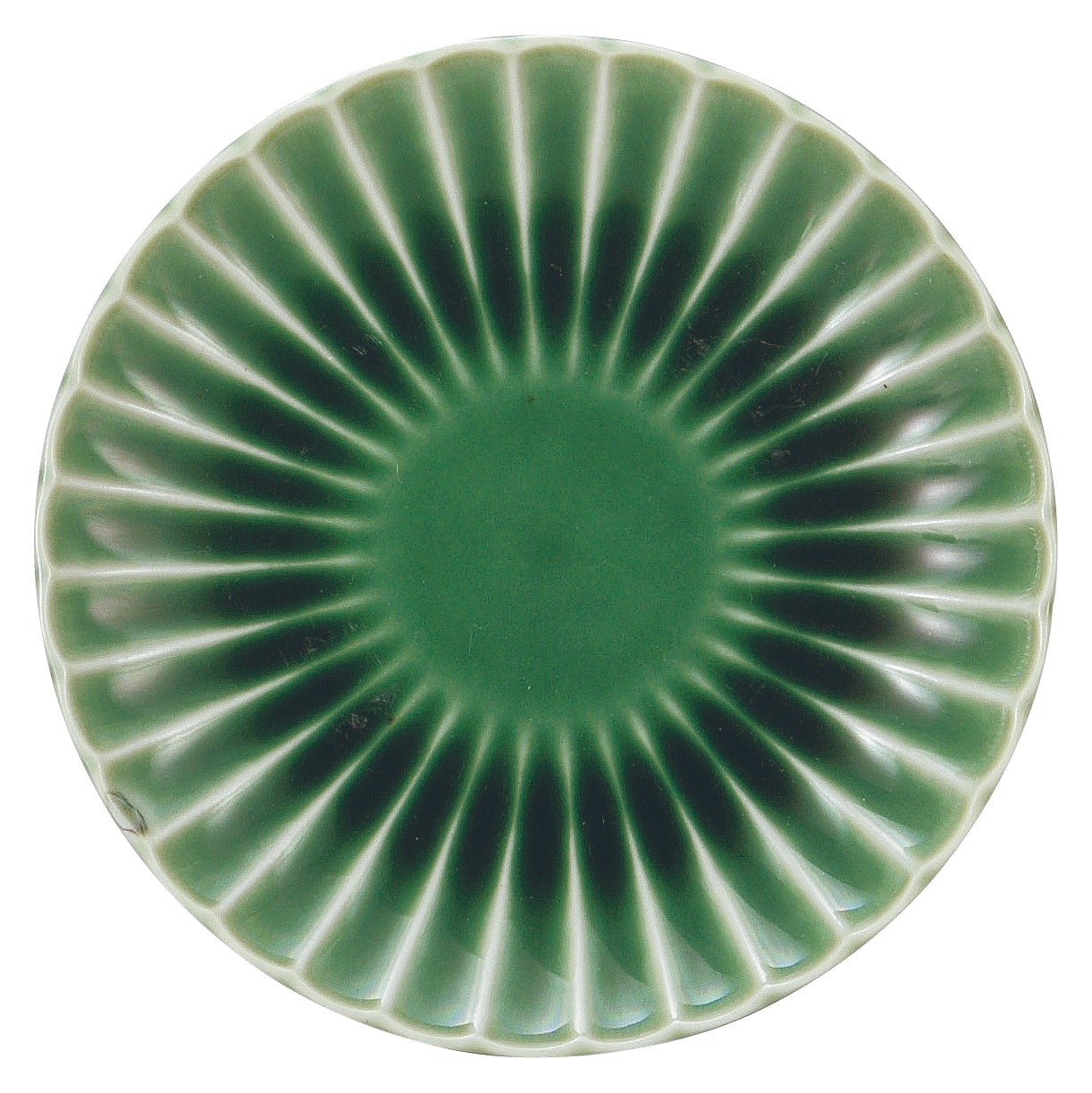 山万 かすみ 緑 12.5cm丸皿 1個(ご注文単位1個)【直送品】