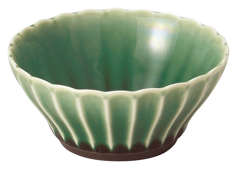山万 かすみ 緑 10cm浅ボウル 1個(ご注文単位1個)【直送品】