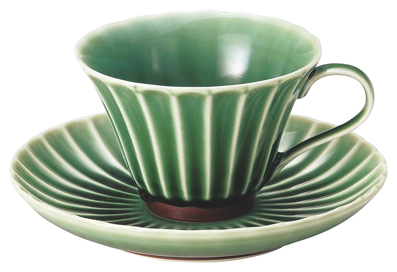 山万 かすみ 緑 コーヒーカップ ※カップ単品のみ 1個(ご注文単位1個)【直送品】