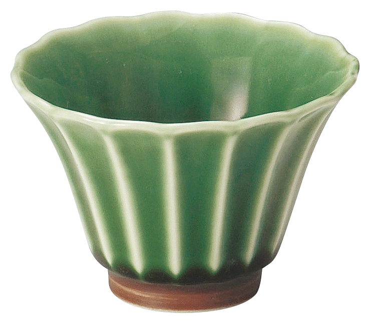 山万 かすみ　緑　8cm深小鉢 1個（ご注文単位1個）【直送品】