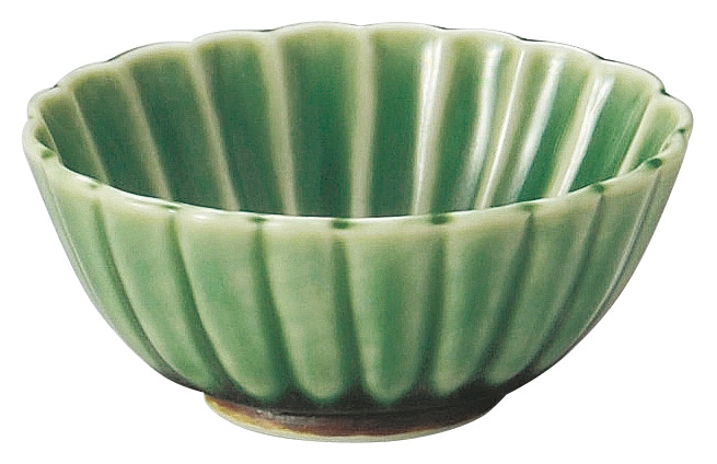 山万 かすみ　緑　7cm楕円小鉢 1個（ご注文単位1個）【直送品】