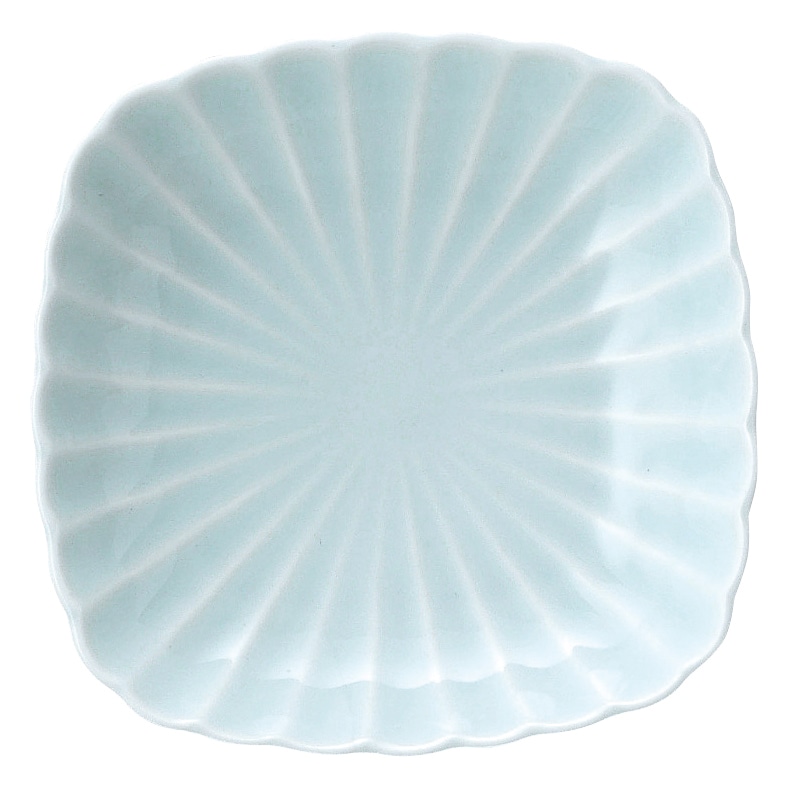 山万 かすみ　青白　12cm丸角皿 1個（ご注文単位1個）【直送品】