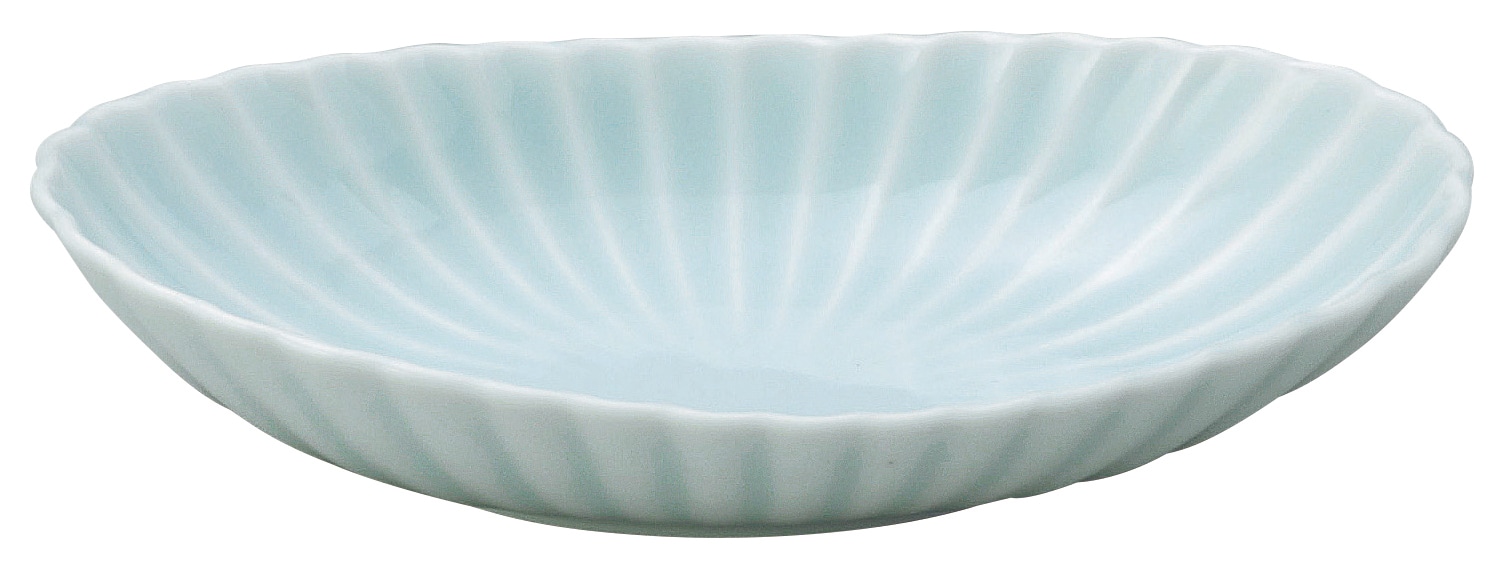 山万 かすみ　青白　楕円皿　中 1個（ご注文単位1個）【直送品】