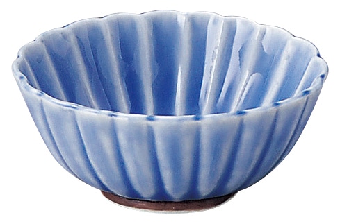 山万 かすみ　ブルー　7cm楕円小鉢 1個（ご注文単位1個）【直送品】