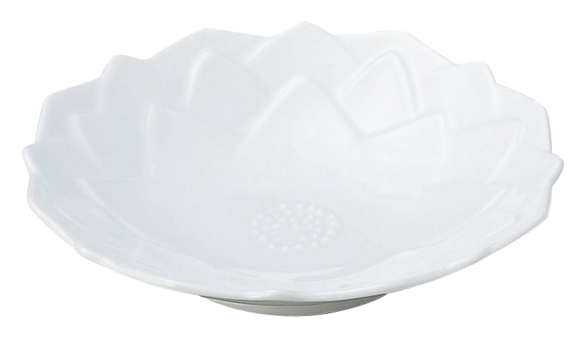 山万 蓮　白　小皿 1個（ご注文単位1個）【直送品】
