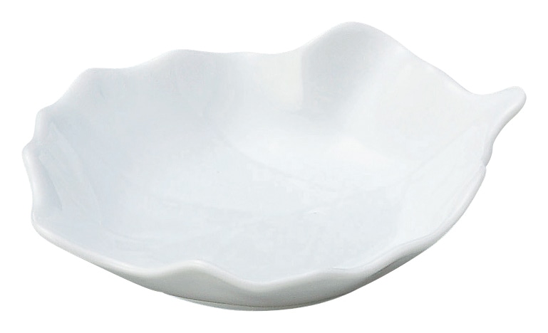 山万 木の葉　白　小皿 1個（ご注文単位1個）【直送品】