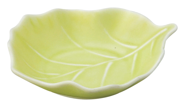 山万 木の葉　黄緑　小皿 1個（ご注文単位1個）【直送品】