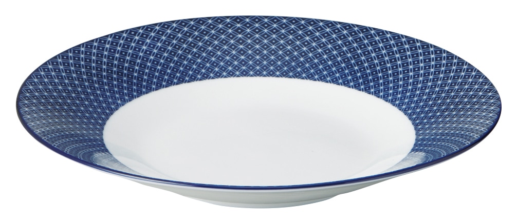 山万 古青藍　藍七宝　27.5cm浅鉢 1個（ご注文単位1個）【直送品】