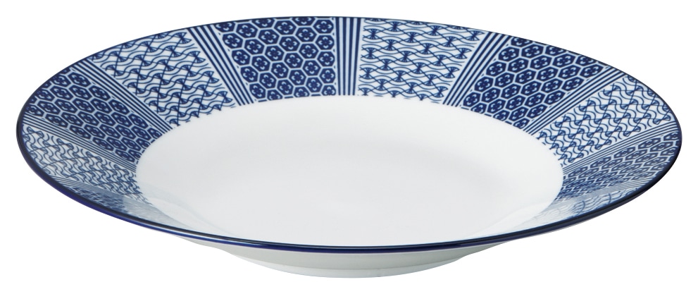 山万 古青藍　藍波花　27.5cm浅鉢 1個（ご注文単位1個）【直送品】