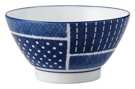 山万 古青藍　藍格子　飯碗 1個（ご注文単位1個）【直送品】