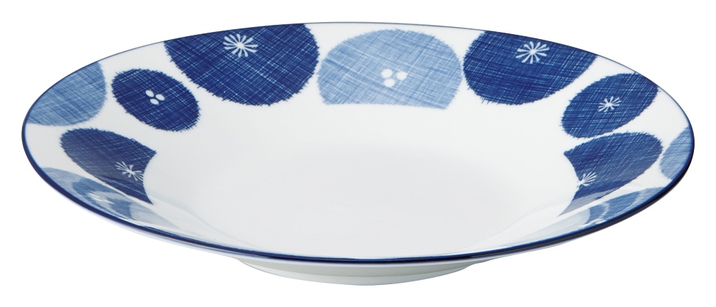 山万 古青藍　藍花　27.5cm浅鉢 1個（ご注文単位1個）【直送品】