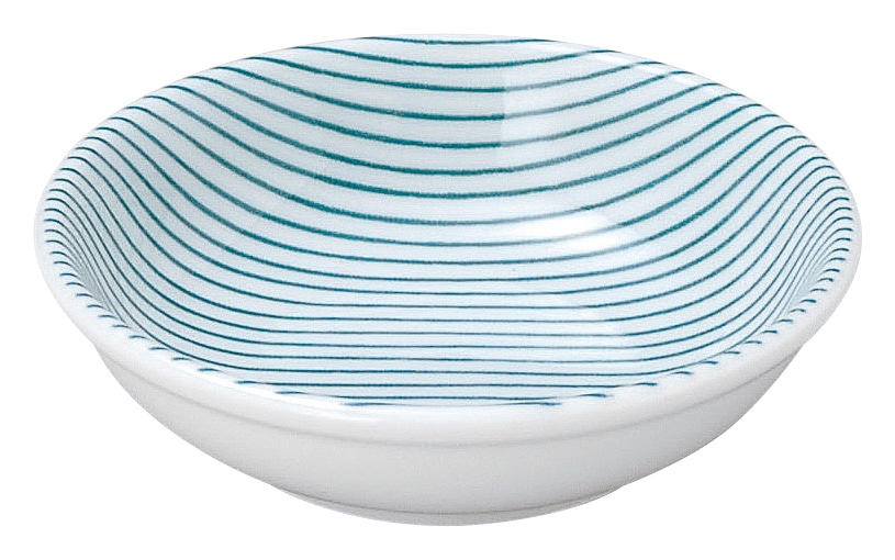 山万 細縞　緑　11cm薬味皿 1個（ご注文単位1個）【直送品】