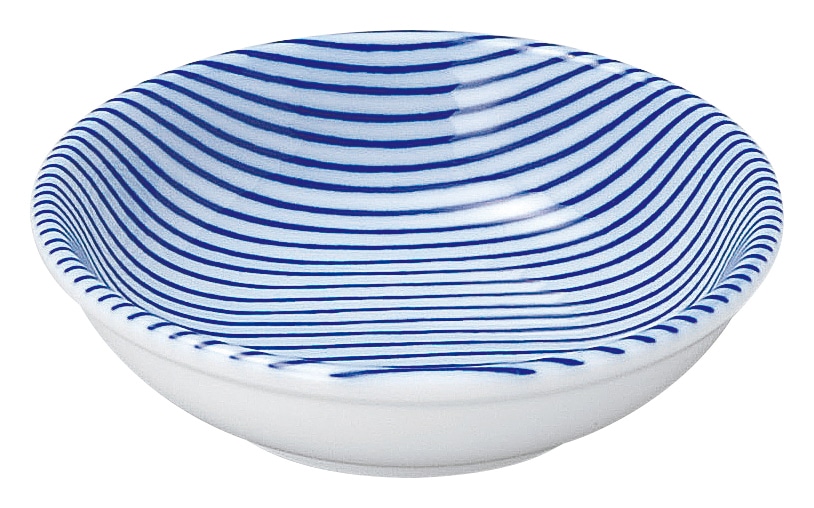 山万 細縞　青　11cm薬味皿 1個（ご注文単位1個）【直送品】