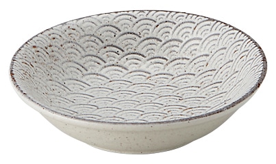 山万 古代粉引き　青海波　11cm薬味皿 1個（ご注文単位1個）【直送品】