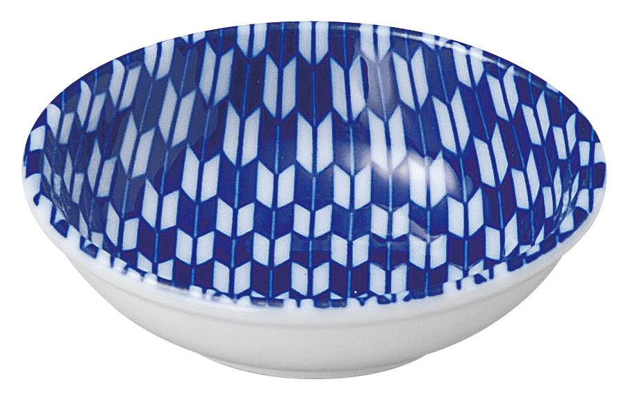 山万 矢絣　青　11cm薬味皿 1個（ご注文単位1個）【直送品】