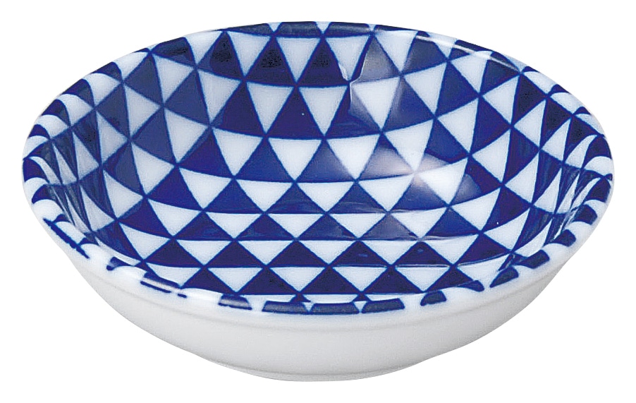 山万 山格子　青　11cm薬味皿 1個（ご注文単位1個）【直送品】