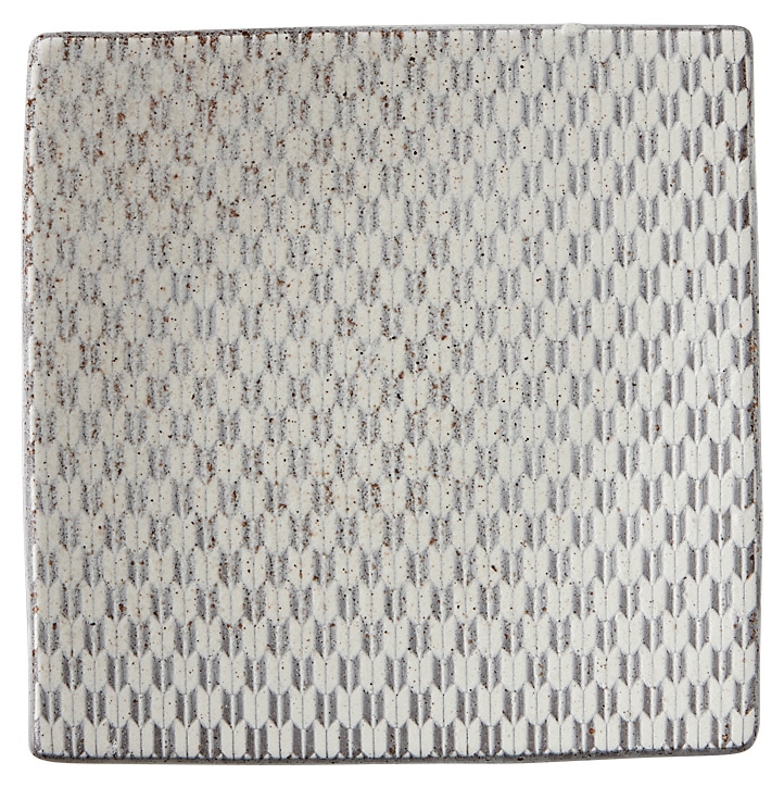 山万 古代粉引き　矢絣　19.5cm正角皿 1個（ご注文単位1個）【直送品】