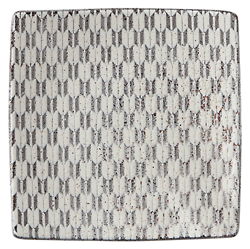 山万 古代粉引き　矢絣　13.5cm正角皿 1個（ご注文単位1個）【直送品】