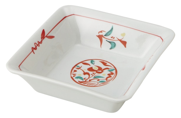 山万 赤丸紋　平角皿 1個（ご注文単位1個）【直送品】