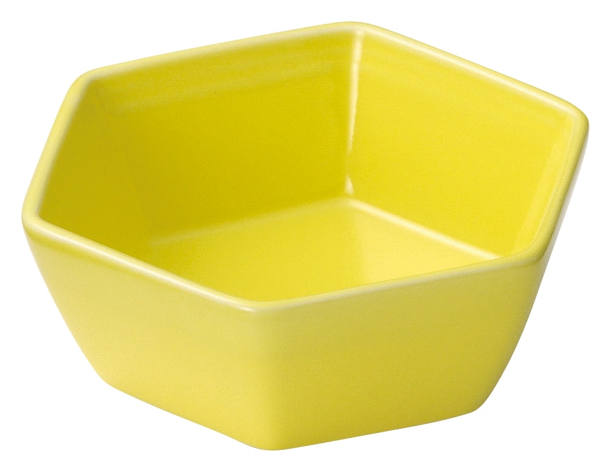 山万 六角　黄　小鉢 1個（ご注文単位1個）【直送品】