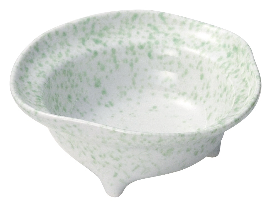 山万 三つ足　緑吹き　小鉢 1個（ご注文単位1個）【直送品】