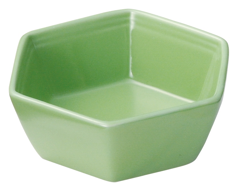 山万 六角　緑　小鉢 1個（ご注文単位1個）【直送品】
