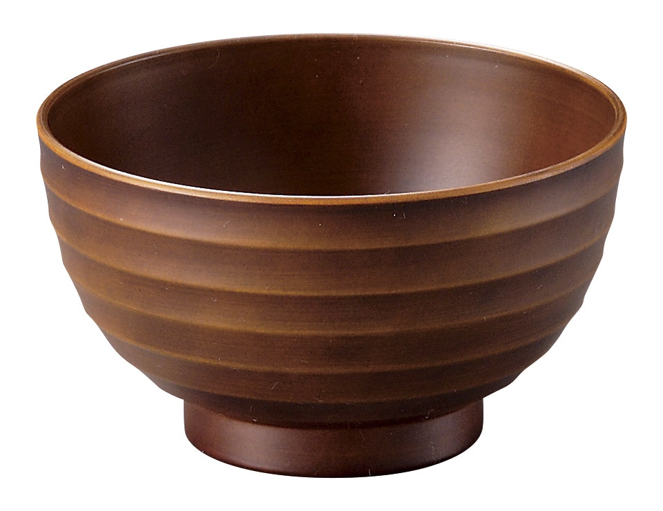 山万 錆茶　4.0平筋飯椀 1個（ご注文単位1個）【直送品】