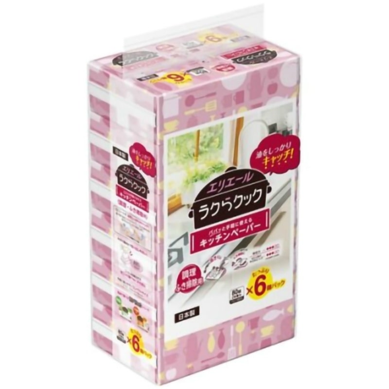大王製紙 エリエールラクらクックパパッとキッチンペーパー 80W6P 1個(ご注文単位1個)【直送品】
