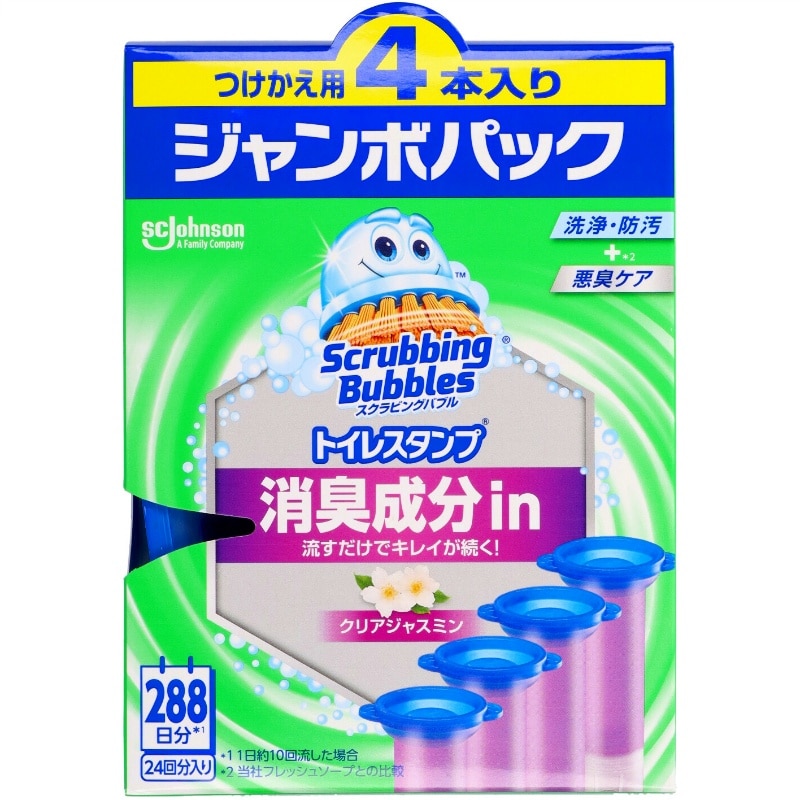 ジョンソン スクラビングバブル トイレスタンプ消臭成分in クリアジャスミン 替え4本入 1個(ご注文単位1個)【直送品】