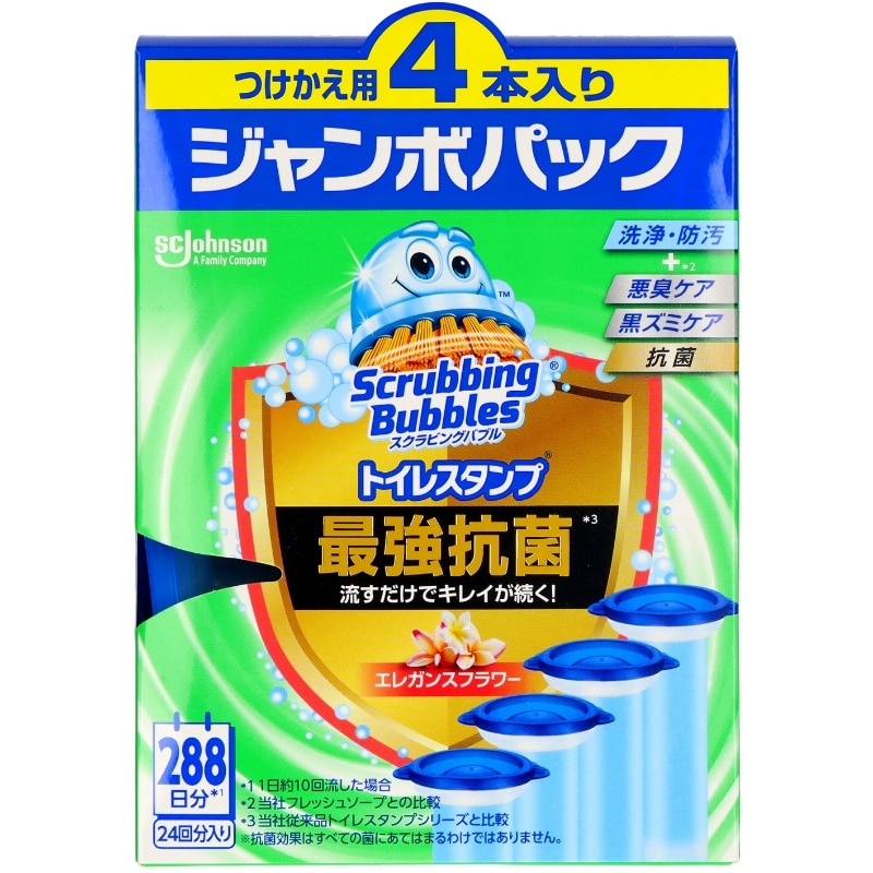ジョンソン スクラビングバブル トイレスタンプ最強抗菌 エレガンスフラワー替え4本入 1個(ご注文単位1個)【直送品】