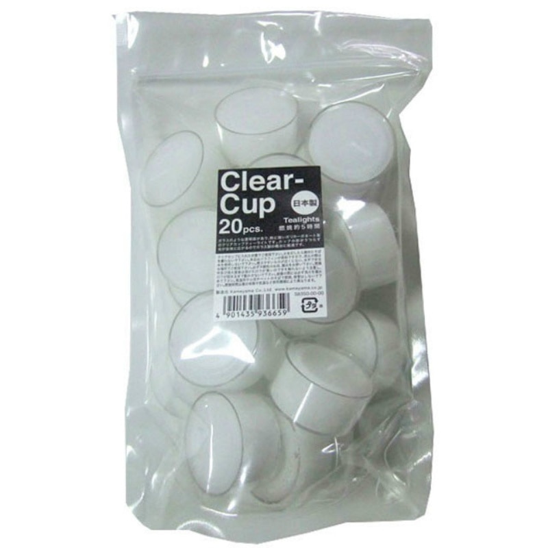 カメヤマ クリアカップティーライト20個入 1パック(ご注文単位1パック)【直送品】