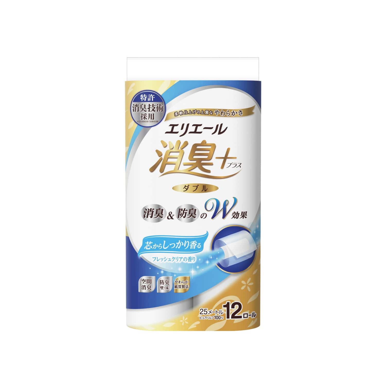 大王製紙　エリエール消臭＋トイレットフレッシュクリア12Rダブル （ご注文単位6個）【直送品】