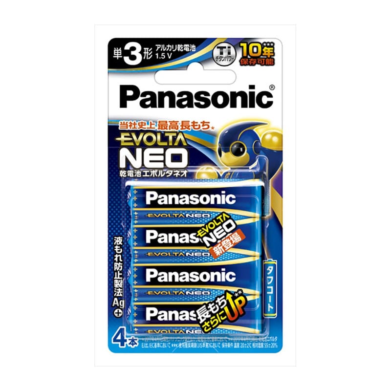 パナソニック　エボルタネオ　単3形　4本入　ブリスターパック　LR6NJ／4B 1個（ご注文単位1個）【直送品】