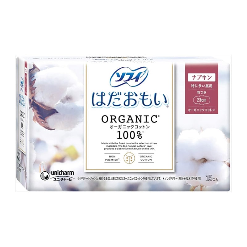 ユニ・チャーム　ソフィはだおもい　オ-ガニックコットン　羽つき　15枚入 1個（ご注文単位1個）【直送品】
