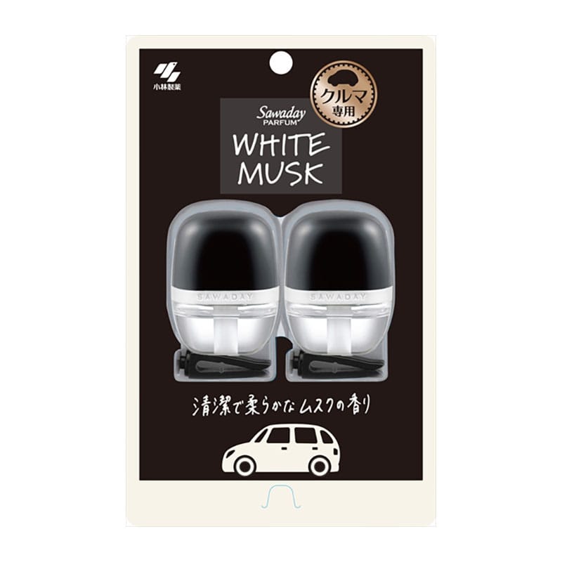 小林製薬 サワデー クルマ専用クリップ パルファムホワイトムスク 2個/パック(ご注文単位1パック)【直送品】