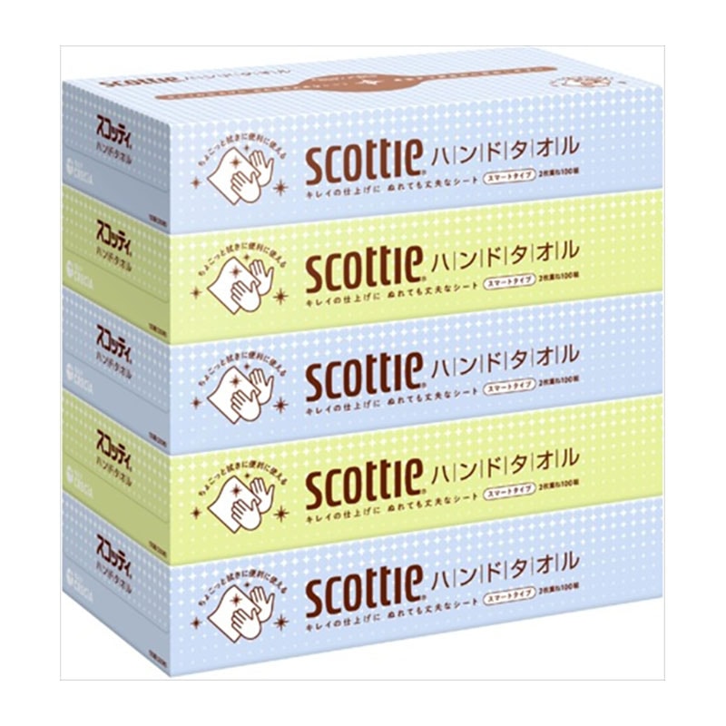 日本製紙クレシア スコッティ ハンドタオル スマートタイプ 5個/パック (ご注文単位1パック)【直送品】