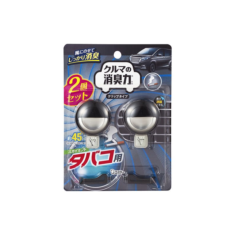 エステー クルマの消臭力 クリップタイプ 消臭芳香剤 車用 タバコ用 スカイミントの香り 6ml 1個（ご注文単位1個）【直送品】