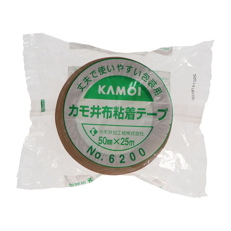 カモ井加工紙 布粘着テープ NO.6200 25m 1個（ご注文単位1個）【直送品】