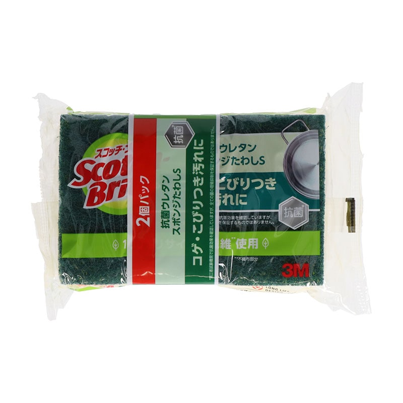 スリーエムジャパン スコッチブライト 抗菌ウレタンスポンジたわし S-21KS 2PW 2個/箱（ご注文単位1箱）【直送品】