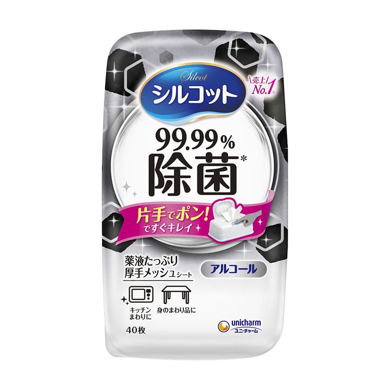 ユニ・チャーム シルコット99.99％除菌ウェットティッシュ本体 40枚/個（ご注文単位1個）【直送品】